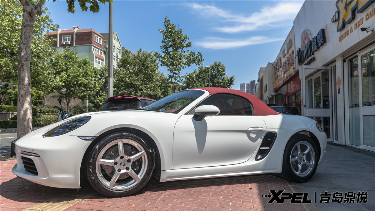 【像风一样自由，挽留你的温柔】保时捷718Boxster 2.0T青岛鼎悦装贴XPEL隐形车衣透明膜