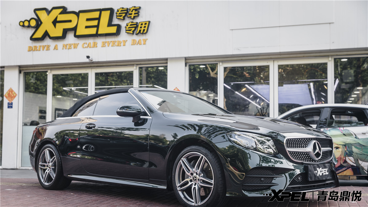 驾驶路上稳占C位——奔驰E200敞篷轿跑车装贴XPEL隐形车衣透明膜